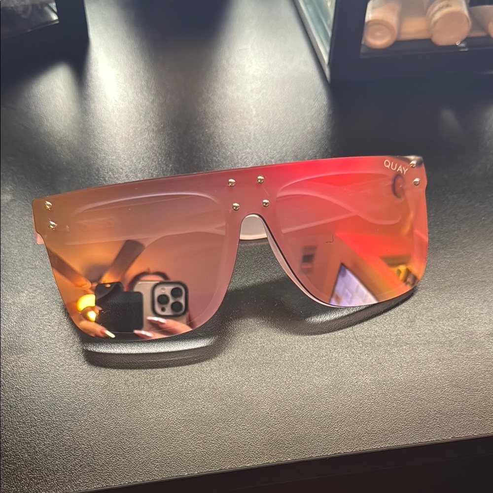 Quay Oversized Pink Sunglasses